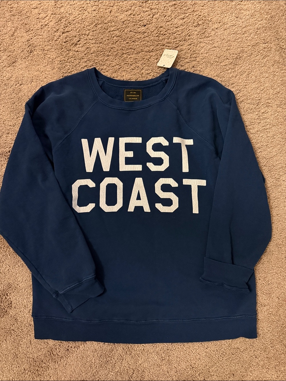 Free people West Coast Navy Crewneck Sweater